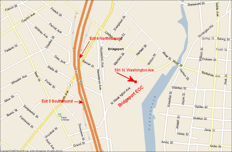 Map to Bridgeport EOC